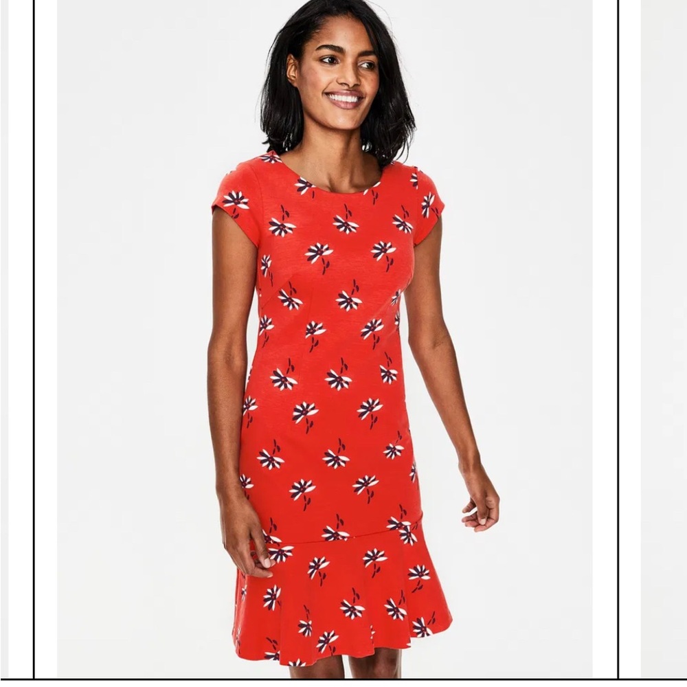 Boden Red Floral Mini Dress